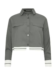 PixieGirl Petite Grey Long Sleeve Contrast Hem Shirt - Image 5 of 5