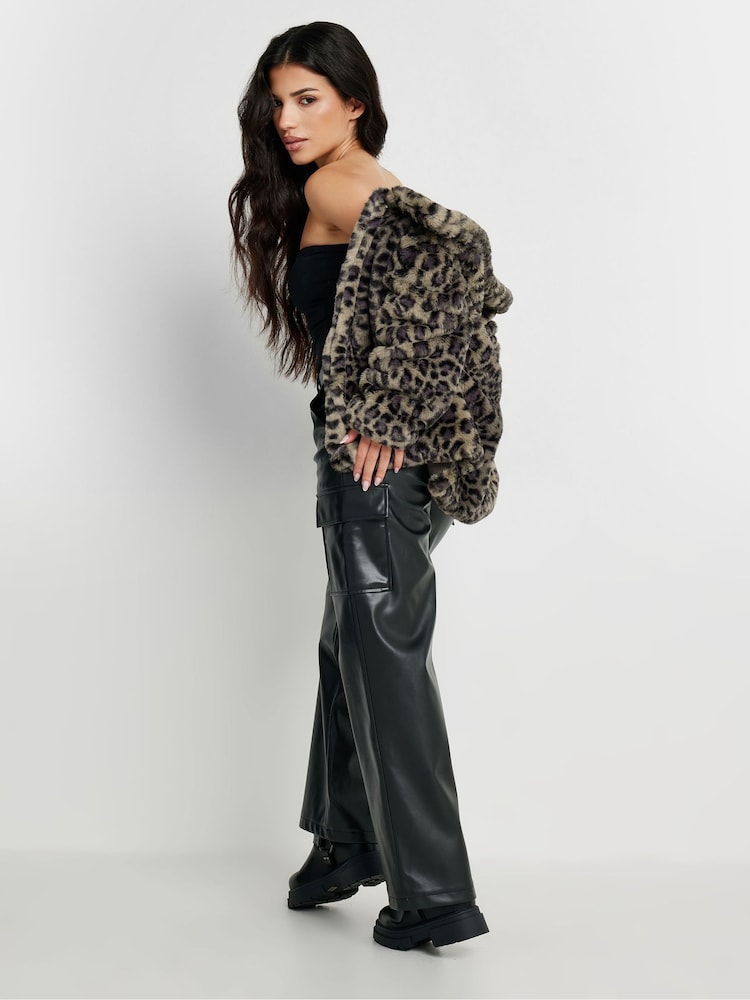 PixieGirl Petite Brown Faux Fur Coat - Image 2 of 5
