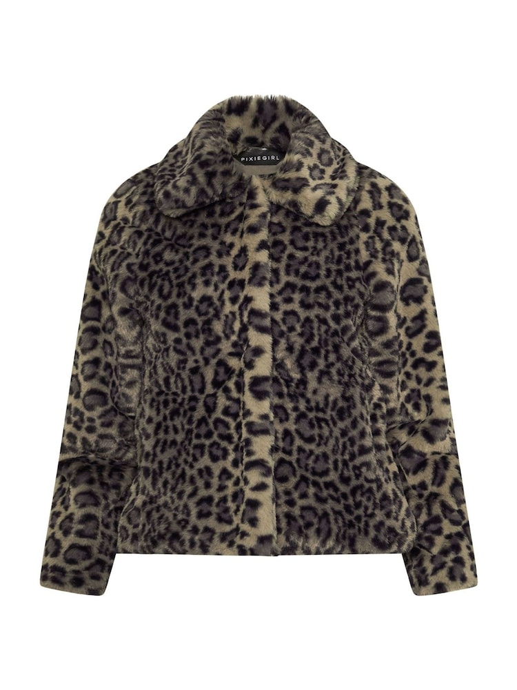 PixieGirl Petite Brown Faux Fur Coat - Image 5 of 5