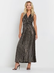 M&Co Black Petite Sequin Sleeveless Dress - Image 1 of 5