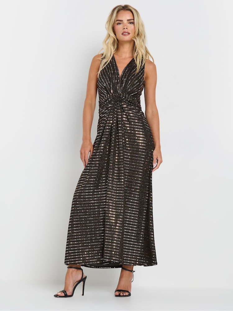 M&Co Black Petite Sequin Sleeveless Dress - Image 1 of 5