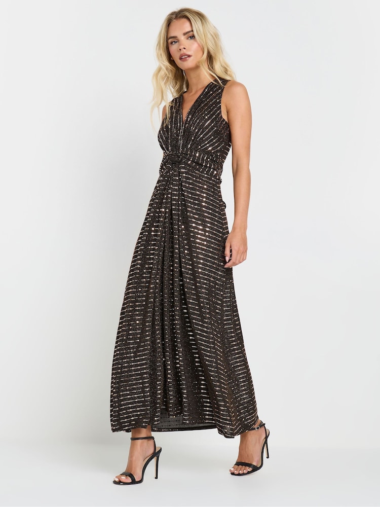 M&Co Black Petite Sequin Sleeveless Dress - Image 2 of 5