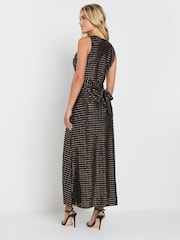 M&Co Black Petite Sequin Sleeveless Dress - Image 3 of 5