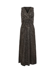 M&Co Black Petite Sequin Sleeveless Dress - Image 5 of 5