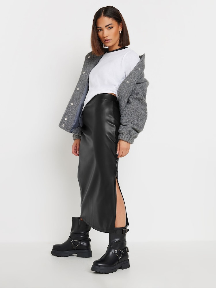 PixieGirl Petite – Maxirock aus PU mit seitlichem Schlitz - Bild 1 von 5