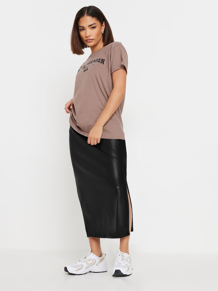 PixieGirl Petite – Maxirock aus PU mit seitlichem Schlitz - Bild 2 von 5