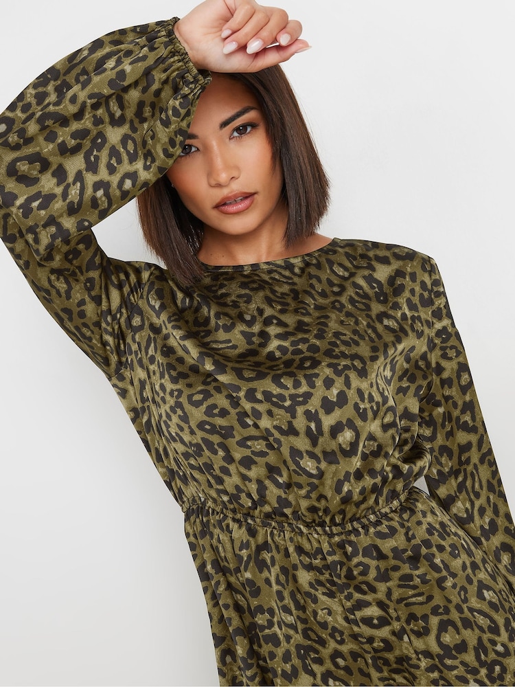 PixieGirl Petite Green Long Sleeve Midi Dress - Image 5 of 6