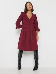 PixieGirl Petite Red Corduroy Smock Dress - Image 1 of 5