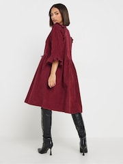 PixieGirl Petite Red Corduroy Smock Dress - Image 3 of 5