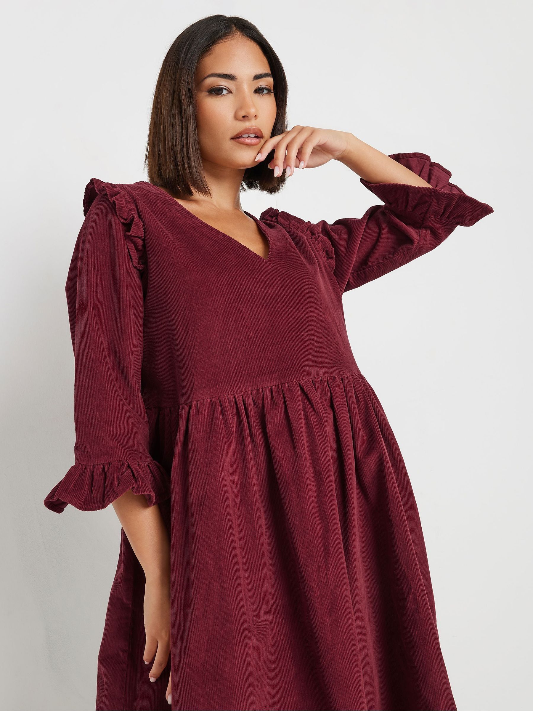 Buy PixieGirl Petite Red Corduroy Smock Dress from Next USA