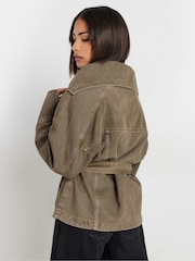 PixieGirl Petite Green 100% Cotton Utility Jacket - Image 3 of 5