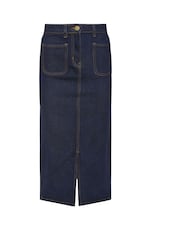 PixieGirl Petite Blue 100% Cotton Patch Pocket Midi Skirt - Image 5 of 5