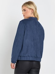 M&Co Blue Petite Suede Bomber Jacket - Image 2 of 5