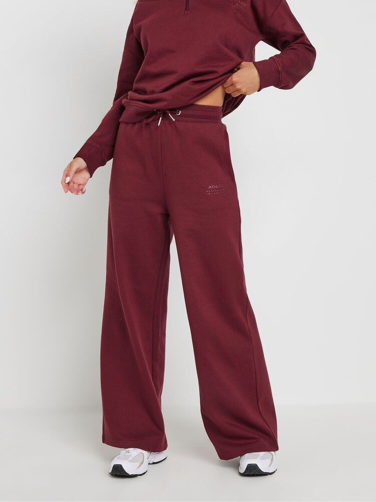 PixieGirl Petite Red Athleisure Wide Leg Joggers - Image 2 of 5