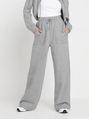 PixieGirl Petite Grey Patch Pocket Wide Leg Joggers - Image 2 of 5