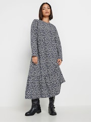 PixieGirl Petite Blue Long Sleeve Midi Dress - Image 1 of 5