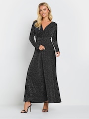 M&Co Black Petite Long Sleeve Brillo Dress - Image 1 of 5