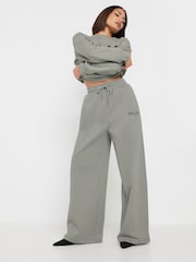 PixieGirl Petite Grey Milan Wide Leg Joggers - Image 1 of 5