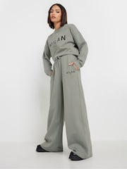 PixieGirl Petite Grey Milan Wide Leg Joggers - Image 2 of 5