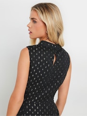 M&Co Petite High Neck Fit And Flare Dress - Image 4 of 5