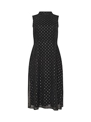 M&Co Petite High Neck Fit And Flare Dress - Image 5 of 5
