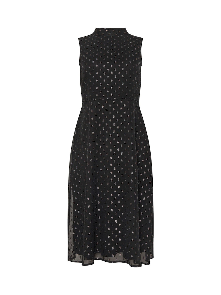 M&Co Petite High Neck Fit And Flare Dress - Image 5 of 5