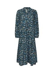 PixieGirl Petite Green Floral Tie Neck Midi Dress - Image 5 of 5