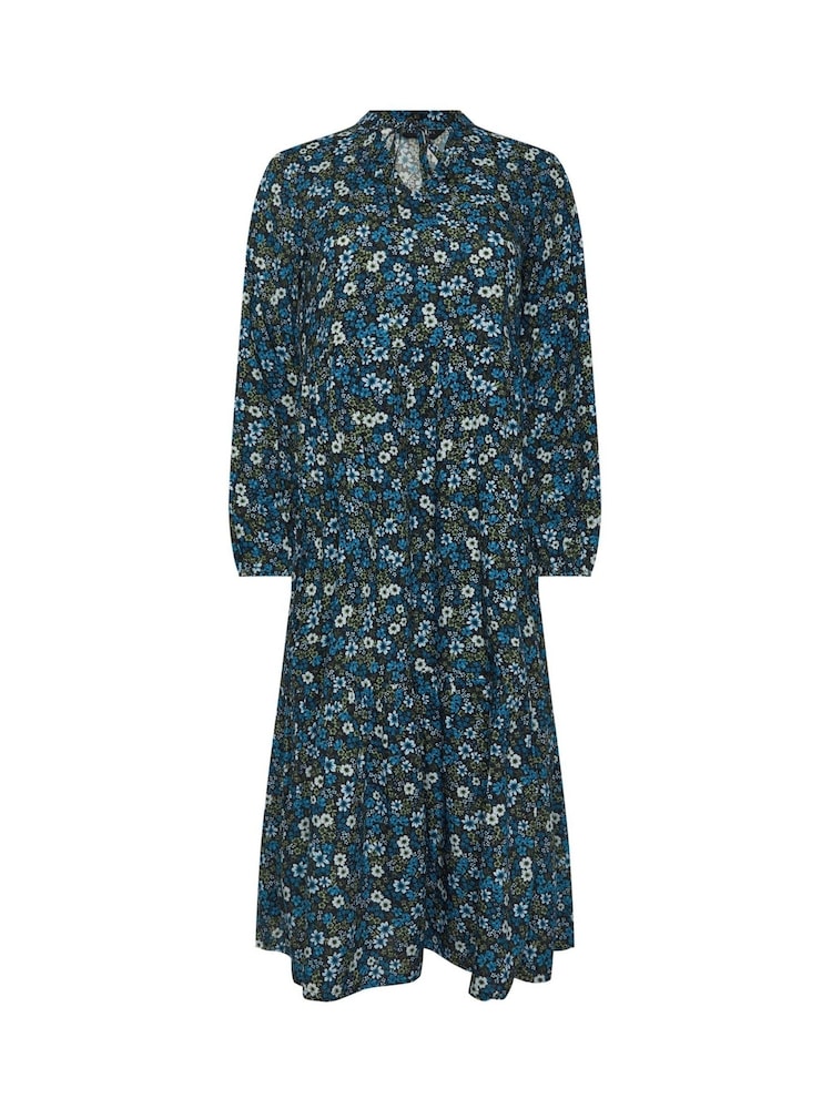 PixieGirl Petite Green Floral Tie Neck Midi Dress - Image 5 of 5