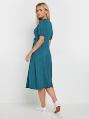 M&Co Blue Petite Wrap Dress - Image 3 of 4