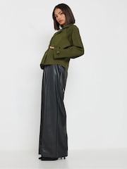 PixieGirl Petite Green Cropped Trench Coat - Image 3 of 5