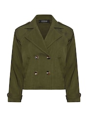 PixieGirl Petite Green Cropped Trench Coat - Image 5 of 5
