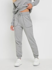 PixieGirl Petite Grey Contrast Stitch Joggers - Image 2 of 5