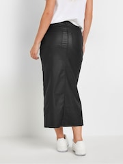 PixieGirl Petite Black PU Coated Midi Skirt - Image 2 of 5