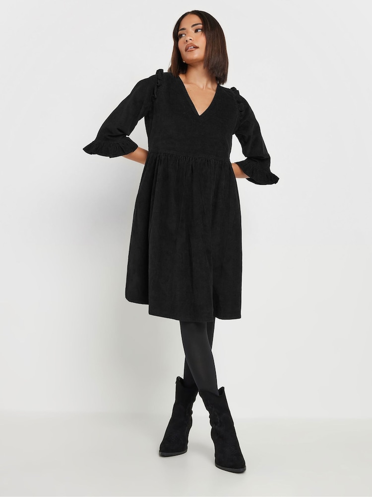 PixieGirl Petite Black Corduroy Smock Dress - Image 1 of 5