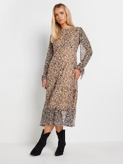 Rochie midi cu plasă și straturi suprapuse PixieGirl Petite Animal Mânecă lungă - Image 1 of 4