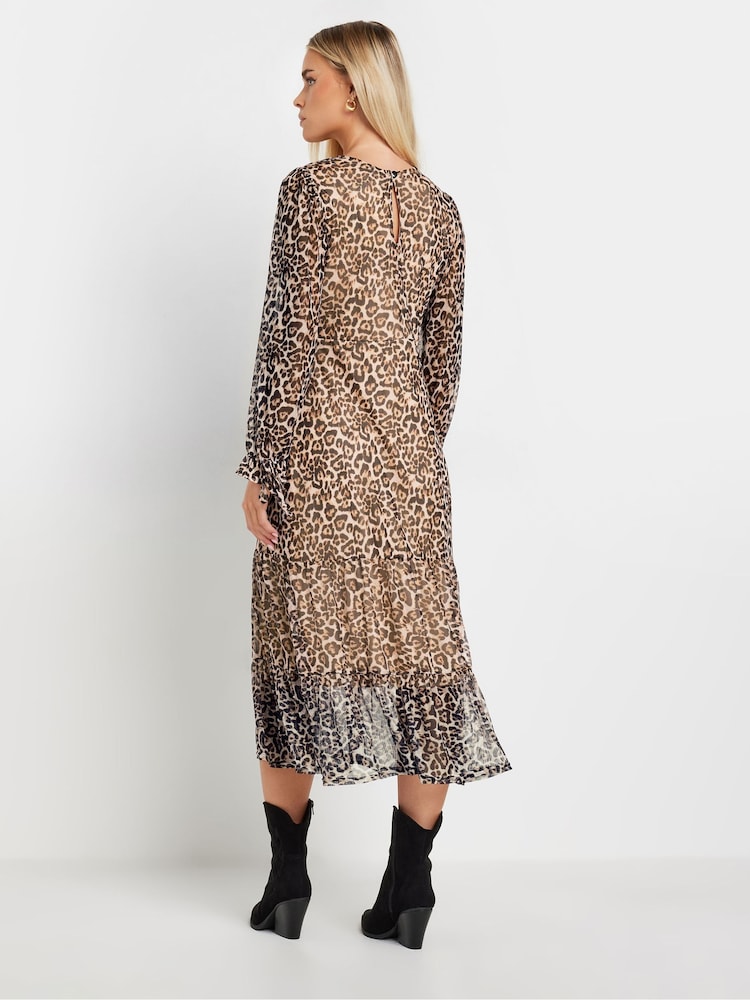 Rochie midi cu plasă și straturi suprapuse PixieGirl Petite Animal Mânecă lungă - Image 3 of 4