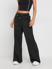 PixieGirl Petite Black Patch Pocket Wide Leg Joggers - Image 2 of 5
