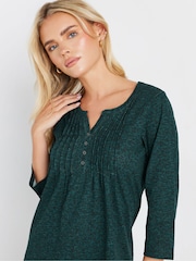 M&Co Green Petite 3/4 Sleeve 100% Cotton Top - Image 4 of 5