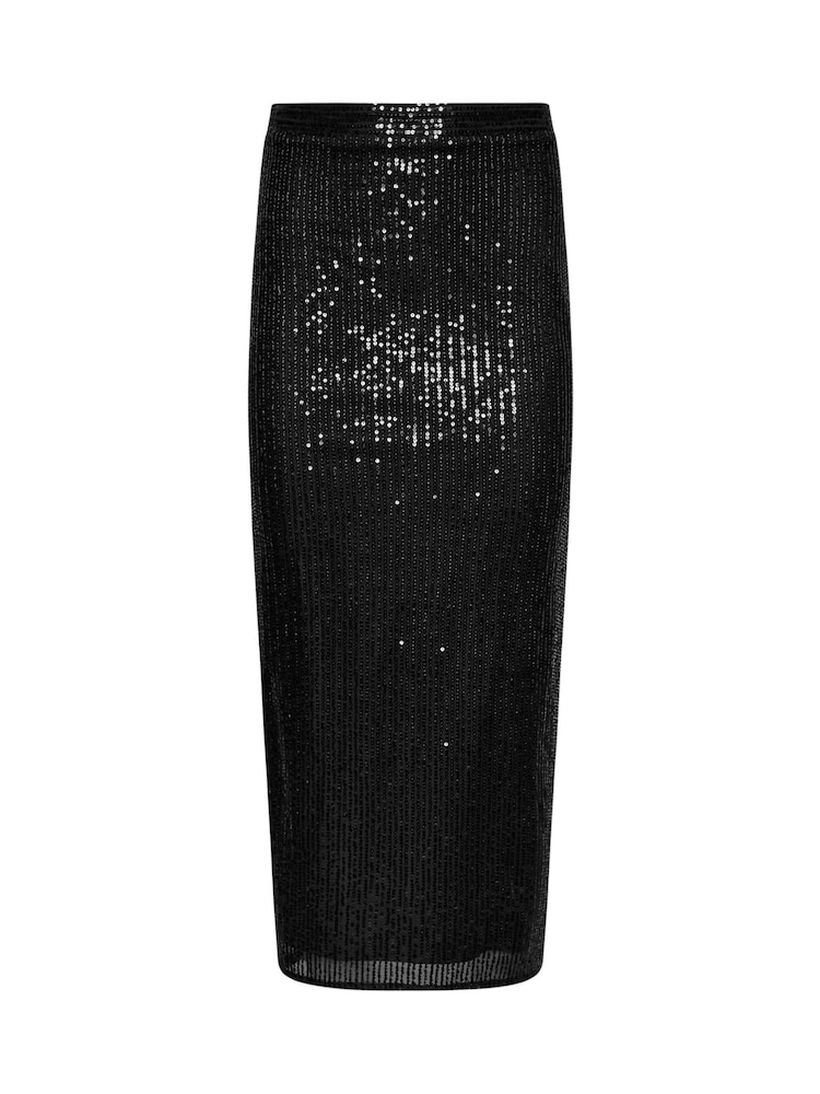 PixieGirl Petite Black Sequin Maxi Skirt - Image 5 of 5