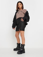 PixieGirl Petite Black Coated Mini Skirt - Image 3 of 5