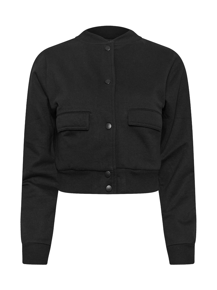 PixieGirl Petite Black Sweat Bomber Jacket - Image 5 of 5