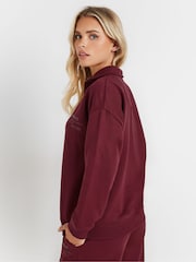 PixieGirl Petite Red Red Athleisure Zip Up Sweater - Image 3 of 4