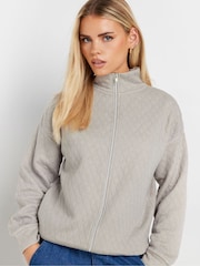 PixieGirl Petite Grey Quilted Zip Through Jacket - Image 1 of 5