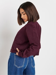 PixieGirl Petite Red Sweat Bomber Jacket - Image 2 of 5