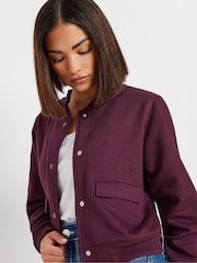 PixieGirl Petite Red Sweat Bomber Jacket - Image 4 of 5