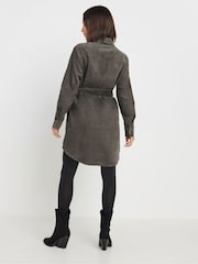 PixieGirl Petite Grey Corduroy Shirt Dress - Image 3 of 5