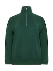 PixieGirl Petite Green Red Athleisure Zip Up Sweater - Image 5 of 5