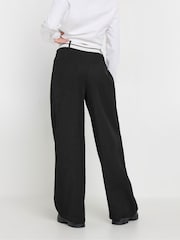 PixieGirl Petite Black Contrast Waist Wide Leg Trousers - Image 6 of 9
