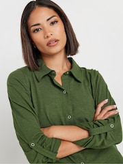 PixieGirl Petite Green 100% Cotton Turn Back Cuff Shirt - Image 4 of 5