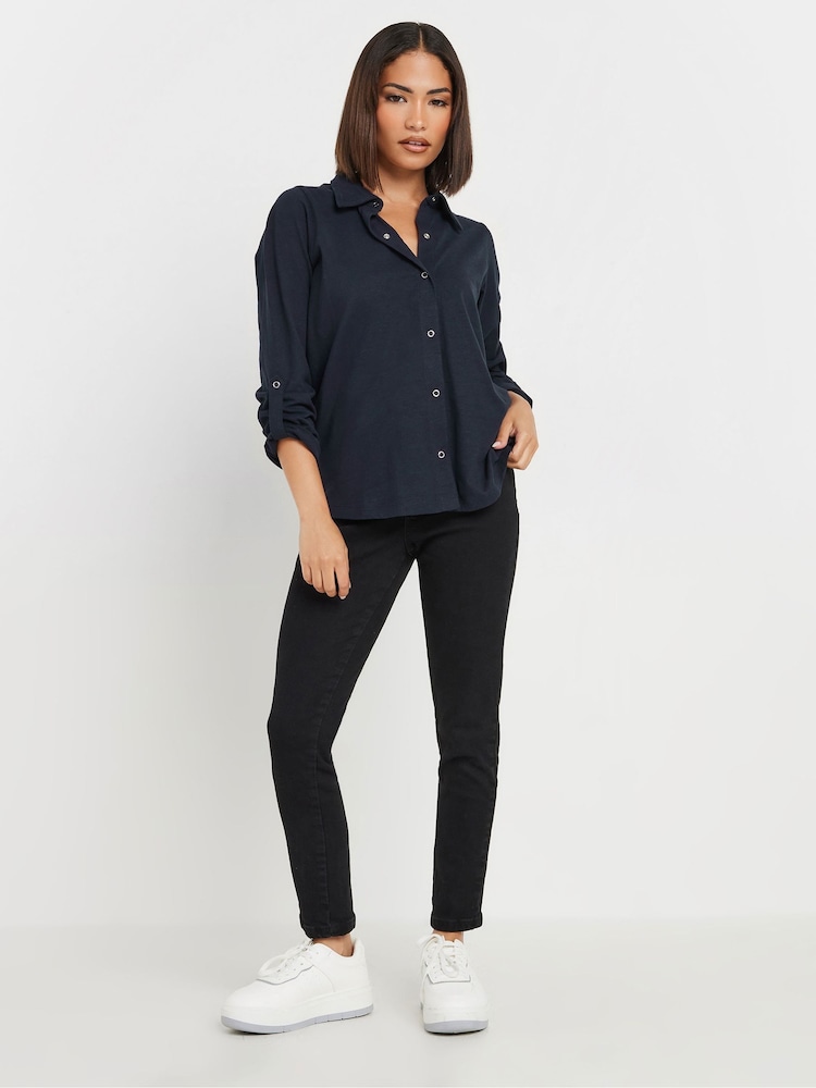 PixieGirl Petite Blue 100% Cotton Turn Back Cuff Shirt - Image 2 of 5